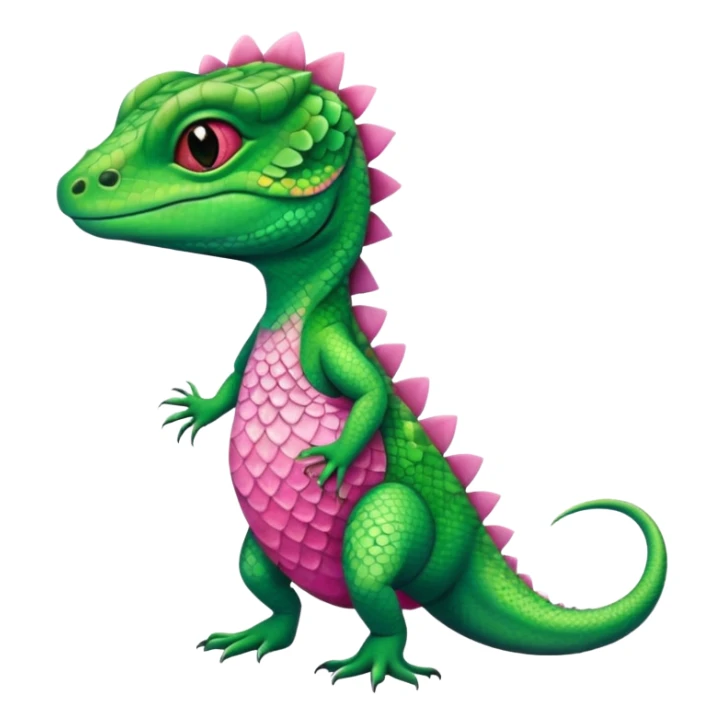 Lizard wears a cute pink dress  sticker