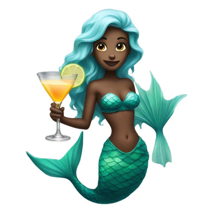 Mermaid holding a cocktail  sticker