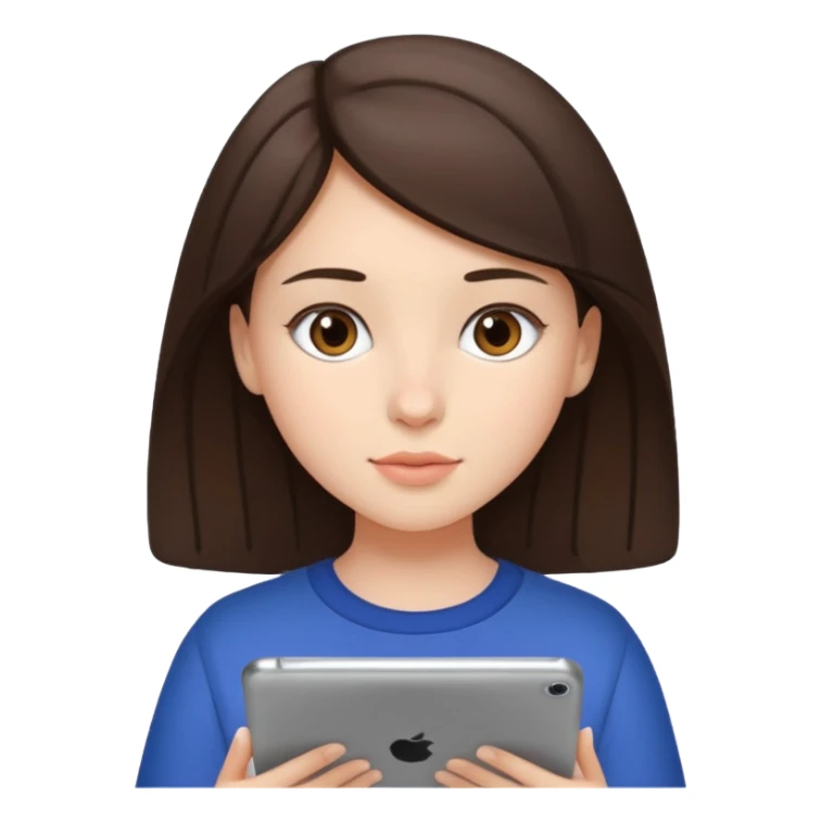 brunette girl ipad studying sticker