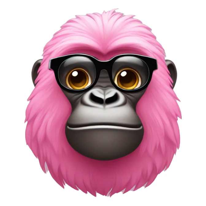 Cara de gorila rosa con lentes de sol sacando la lengua sticker