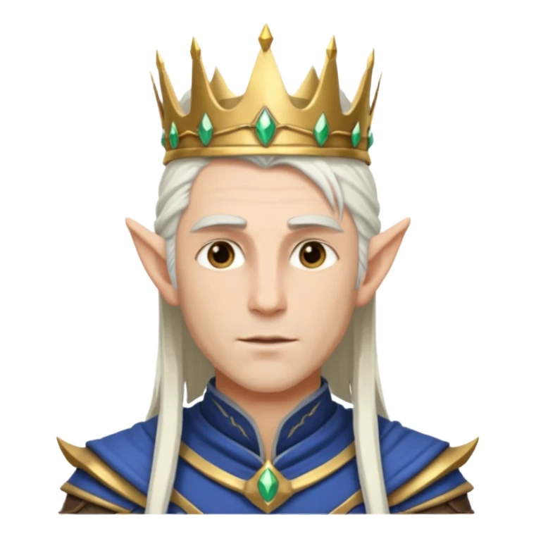 ESO male high elf warrior with white hair and crown sticker