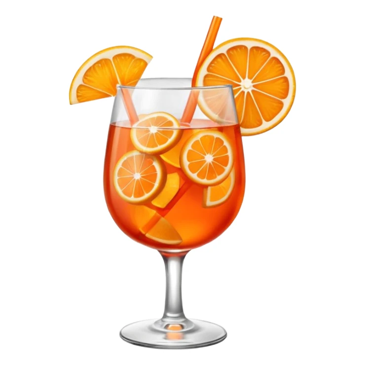 Mach mir einen Aperol in Emoji Stil - eine Orangenscheibe im Glas und ein Strohhalm - keine Deko  sticker