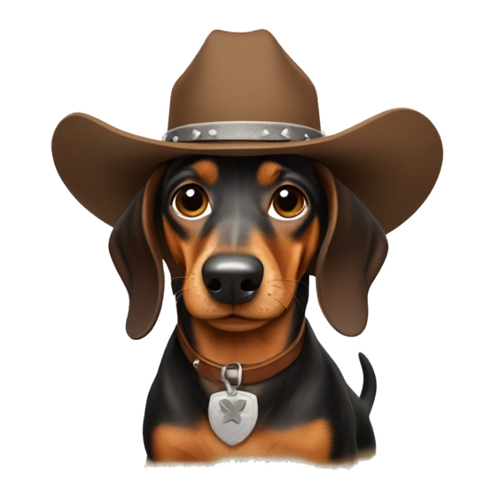 Dachshund cowboy sticker