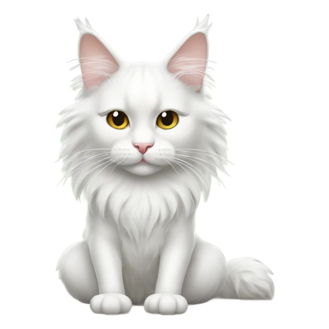 White Maine Coon Cat doing Yoga sticker