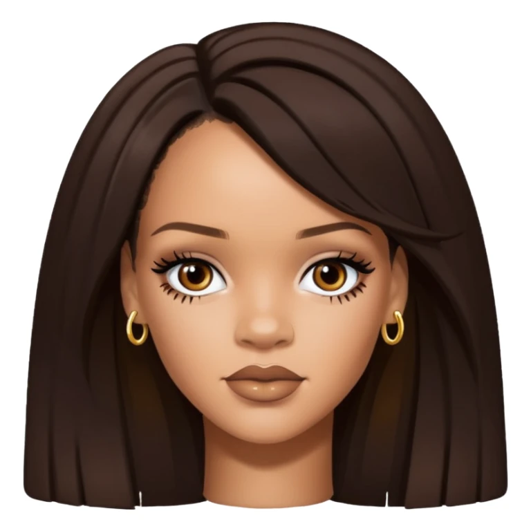 Rihanna with dark brown hair sticker