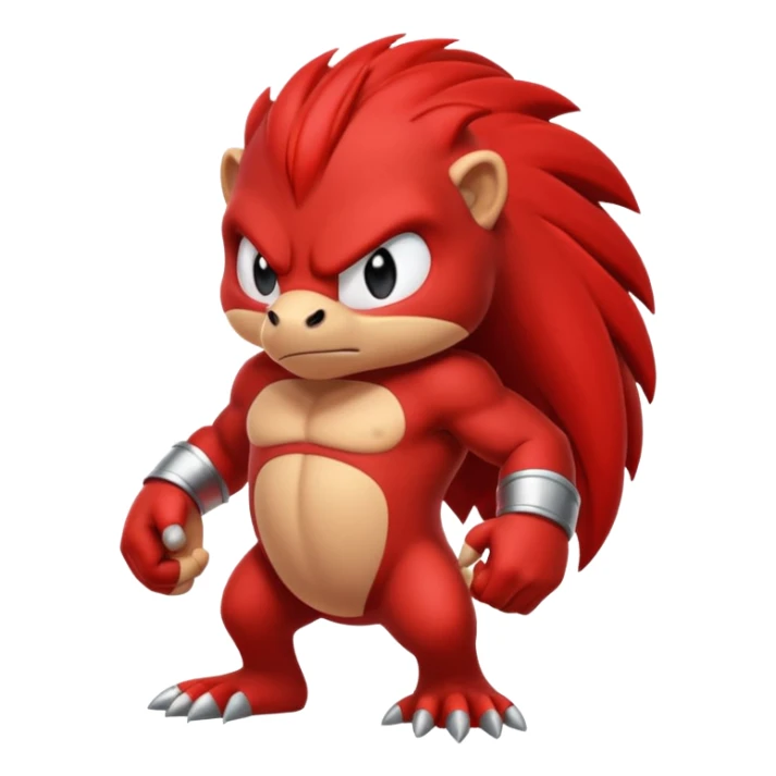 Sonic the hedgehogs friend knuckles a red animal  sticker
