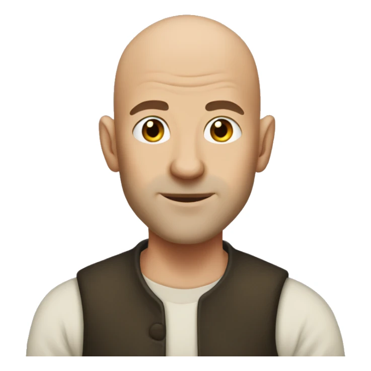 bald man, no hat, no hair, dnd, pointy ears sticker