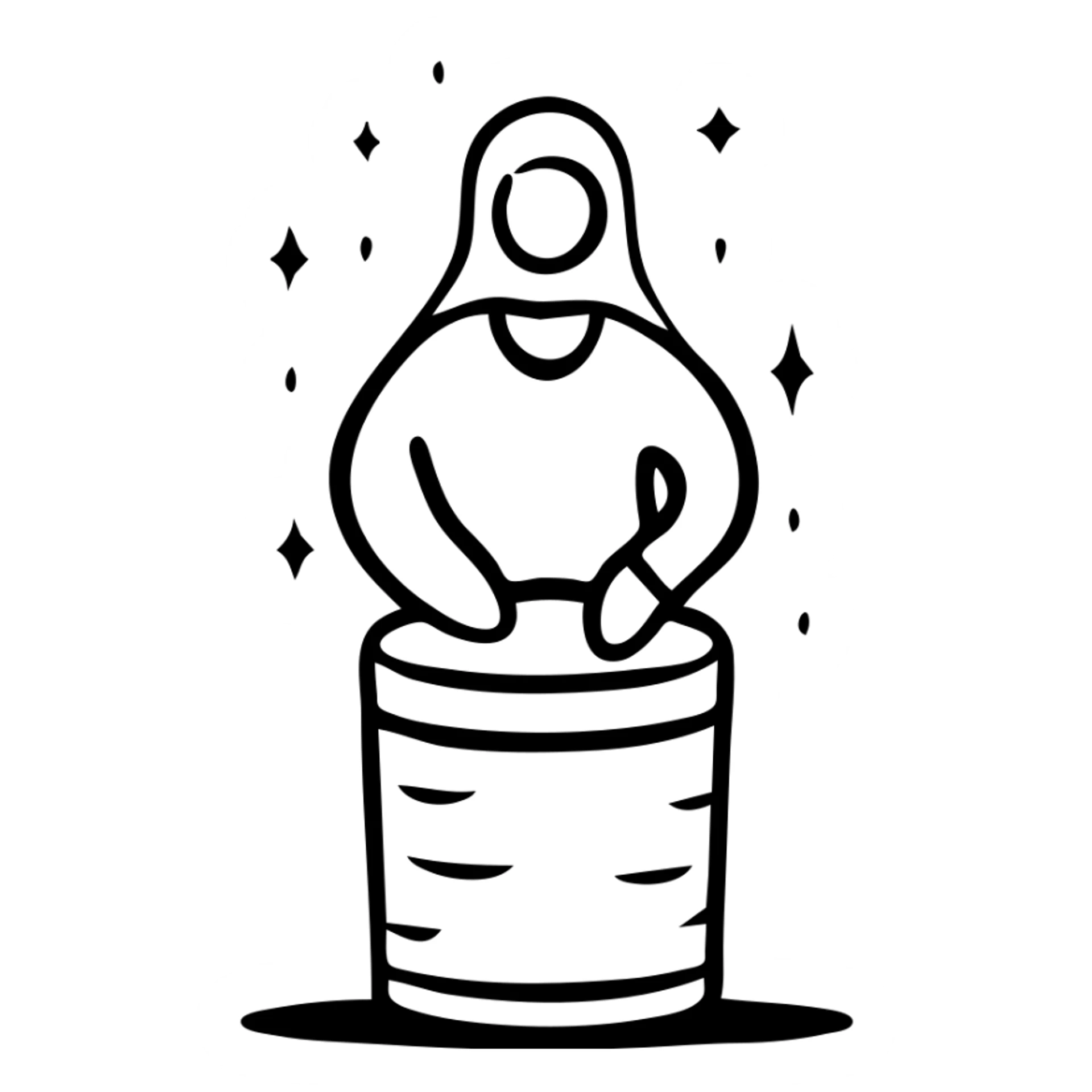 Person playing drum to announce sahur time for Ramadan fasting sticker