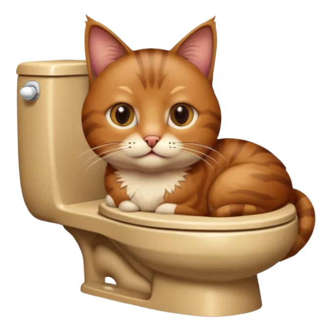 Poop cat in the toilet sticker