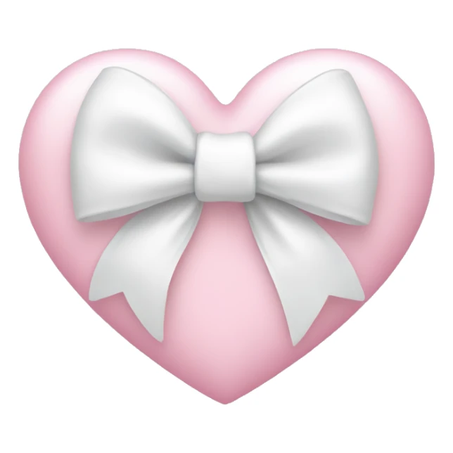 Pastel pink heart with white bow sticker