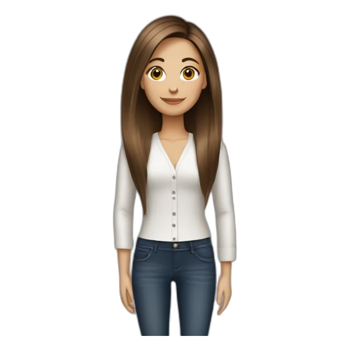 personal stylist with brown straight hair sticker