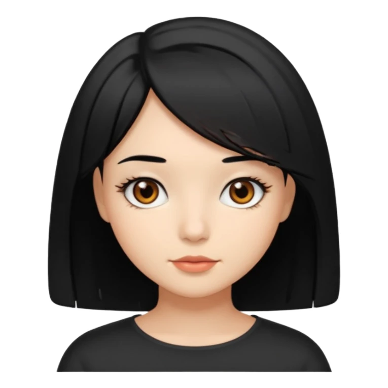 chica con pelo  negro y media melena y ojos castaños sticker
