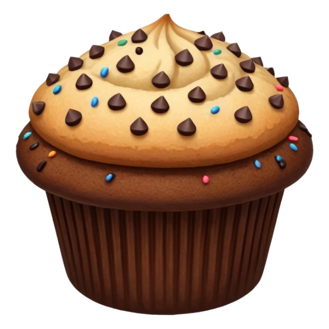 dark brown vanilla muffin chocolate sprinkles on top sticker