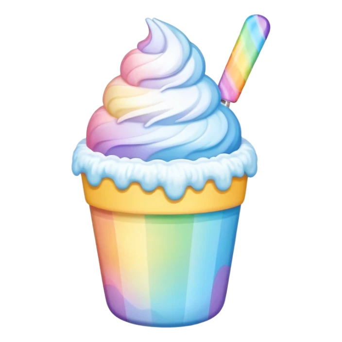 shave ice in a cup, pastel colors, kawaii sticker