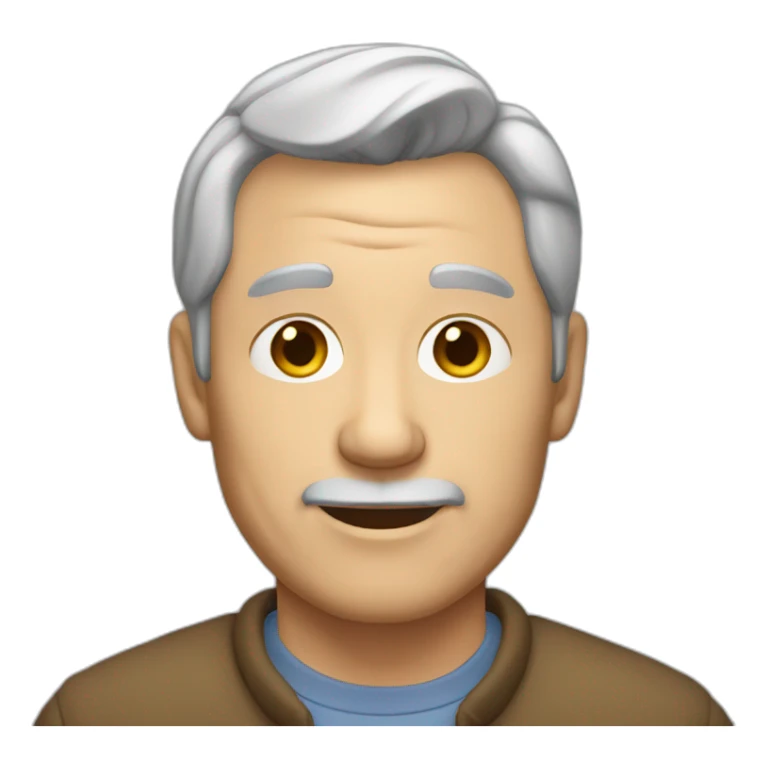 53 year old white man with short gray hair without a mustache sticker