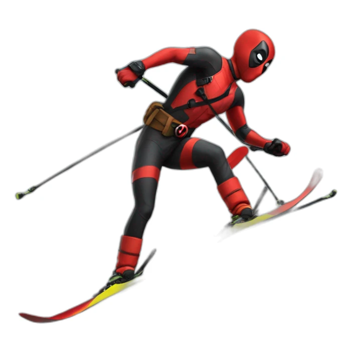 Dead pool qui fait du ski alpin sticker