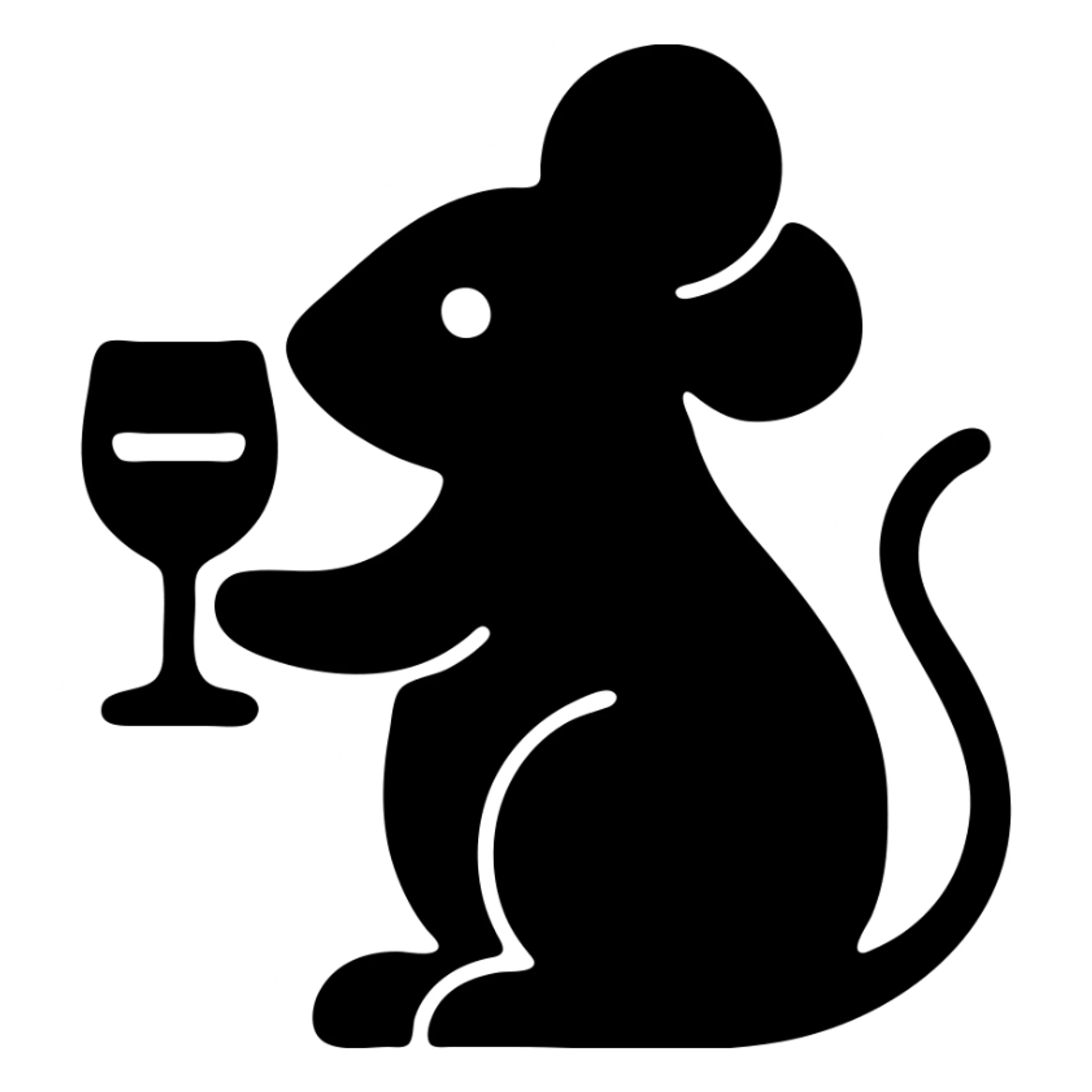 A mouse holding a glass of wine sticker