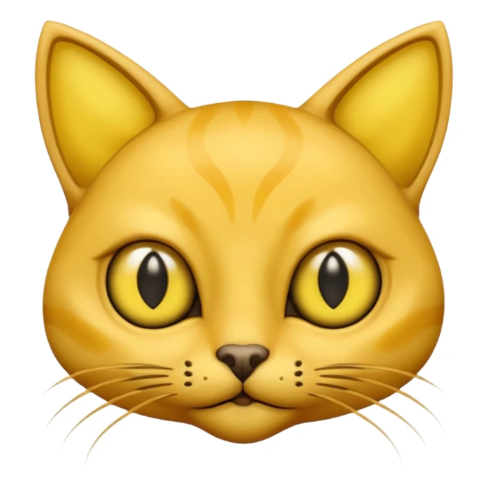 furless dark yellow alien cat face with alen eyes sticker