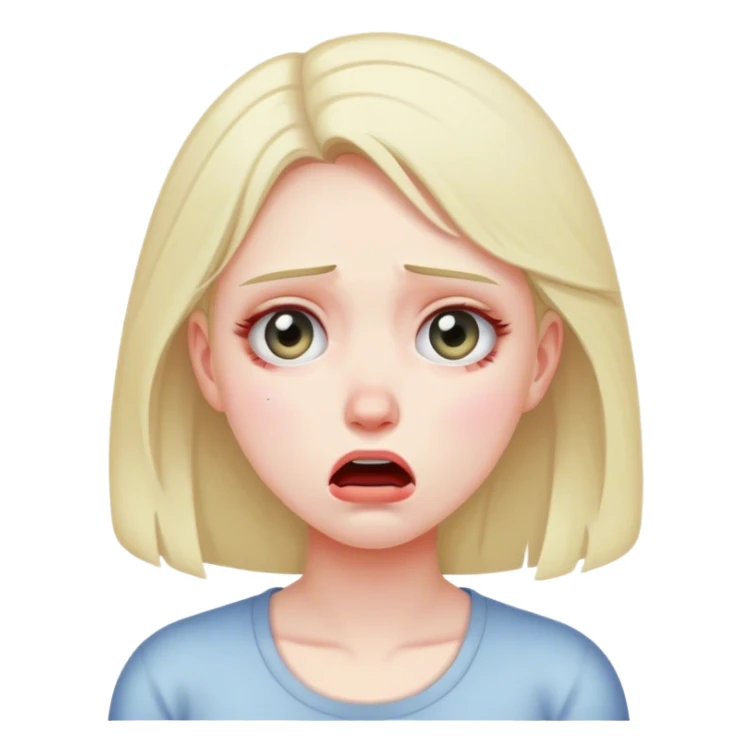 realistic portrait of girl having a mental breakdown sticker