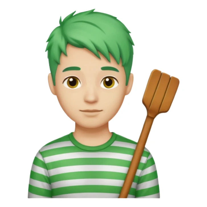 venice gondola guy green hair sticker