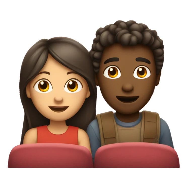 Girl and boy at a movie theater  sticker