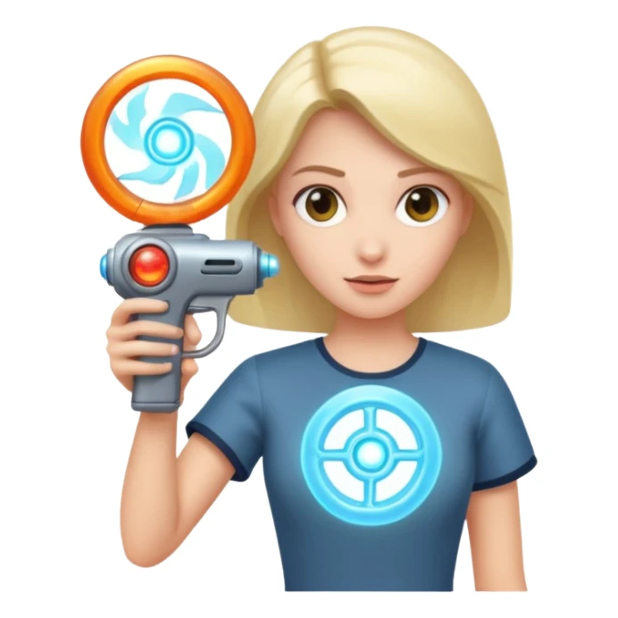 woman with portal gun sticker