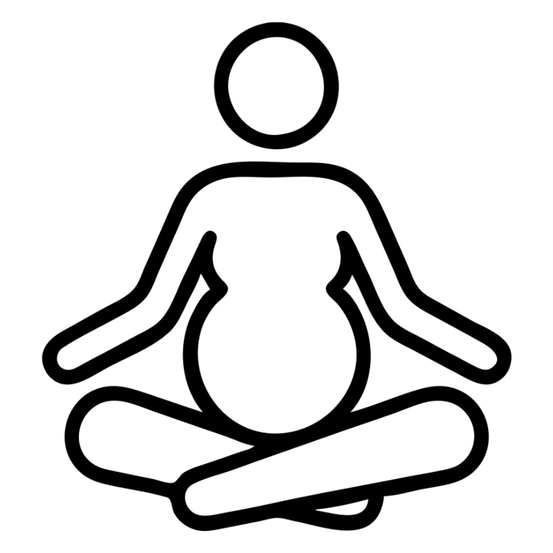 icon on the theme of prenatal yoga classes. image of a person in asana pose sticker