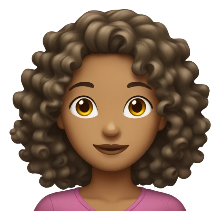 tan girl with curly wavy dark hair sticker