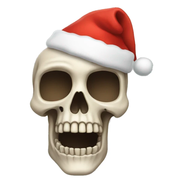 skeleton with a christmas hat on sticker