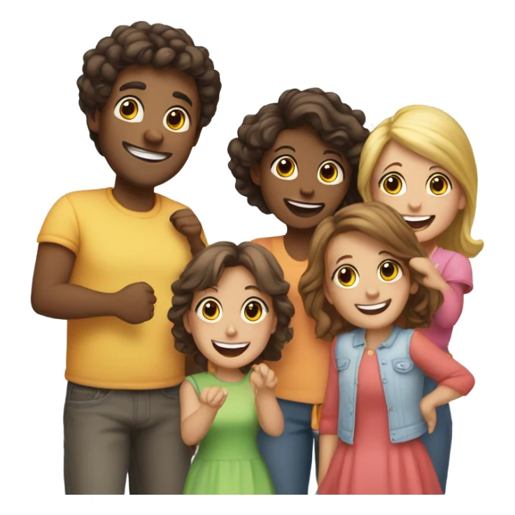 A dad, mom, and three daughters saying “who’s hungry” sticker