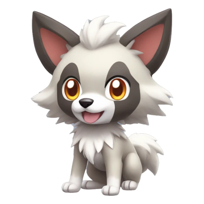 Kawaii Chibi Poochyena-Lycanroc-Pokémon Full Body sticker