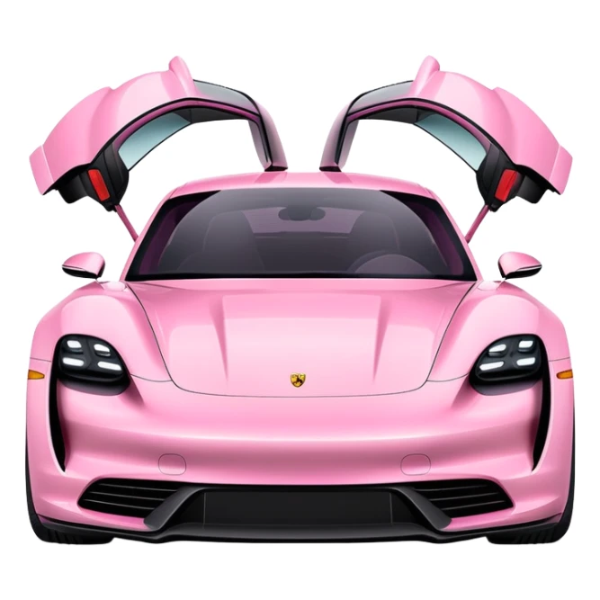 pink porsche taycan electric sports car sticker
