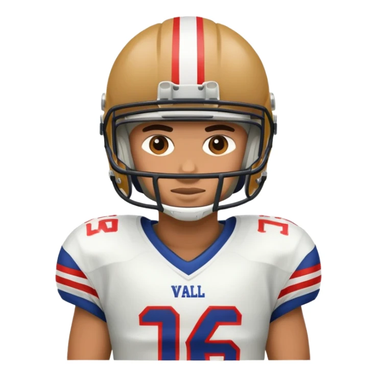 American football player in helmet and uniform sticker