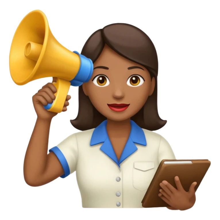 preciso de um emoji de um vendedor com megafone fazendo propaganda sticker