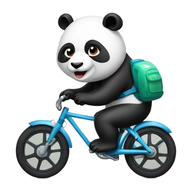 Panda wearing a helmet riding a bike  sticker