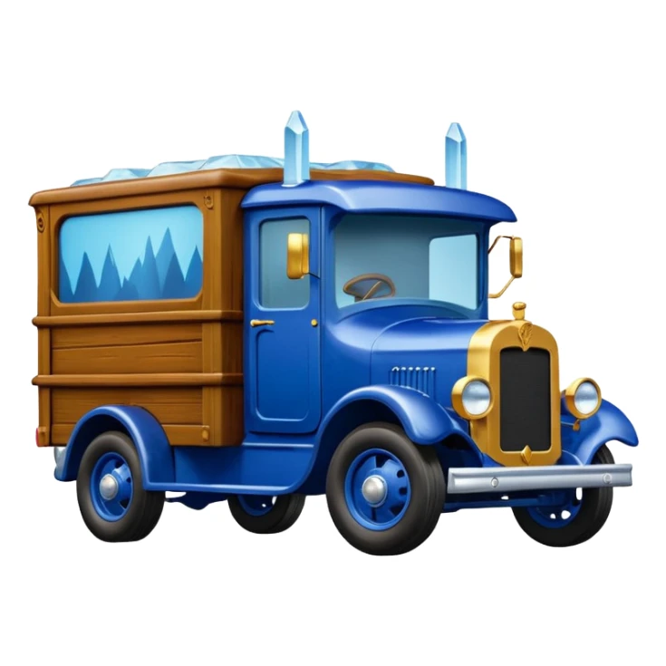 shiny crushed-dark-blue crystal body frozen Scooby Doo 1912 antique long-wheelbase cab over durable trails low rider moving truck  sticker