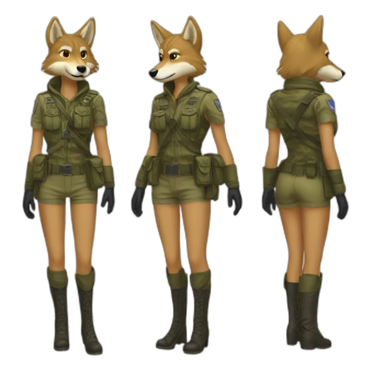 Coyote vestido com roupa de soldado sticker