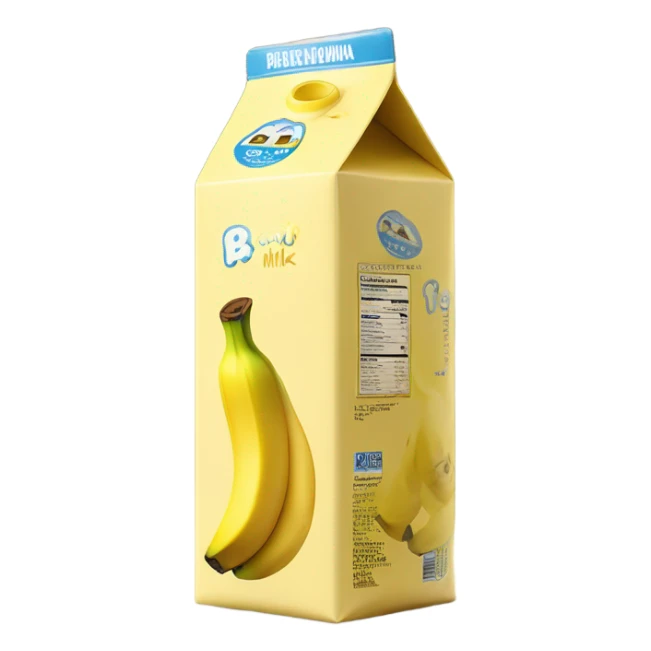 Banana milk carton sticker