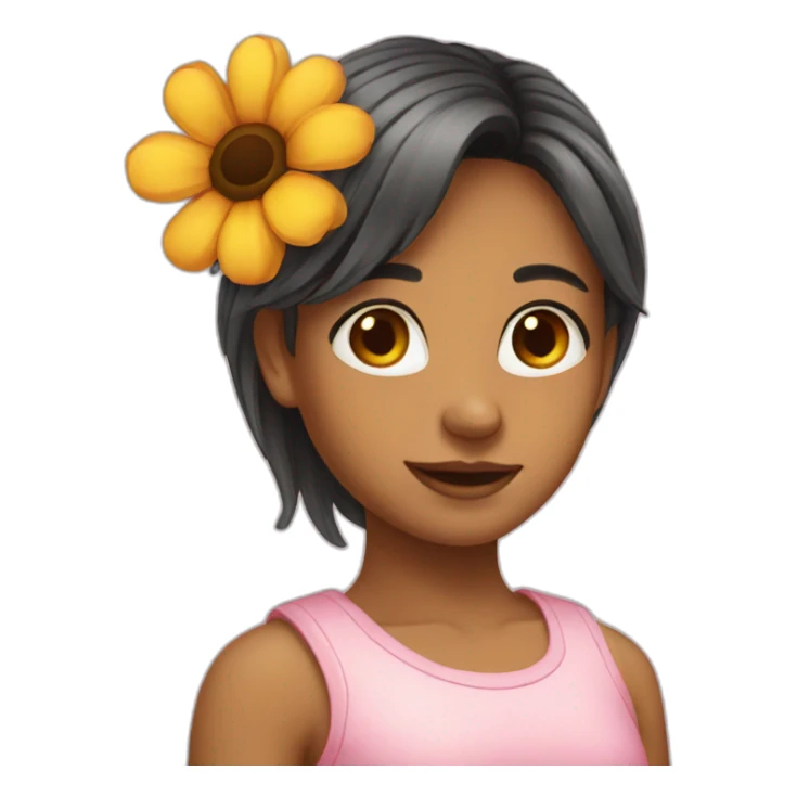 Girl flower sticker