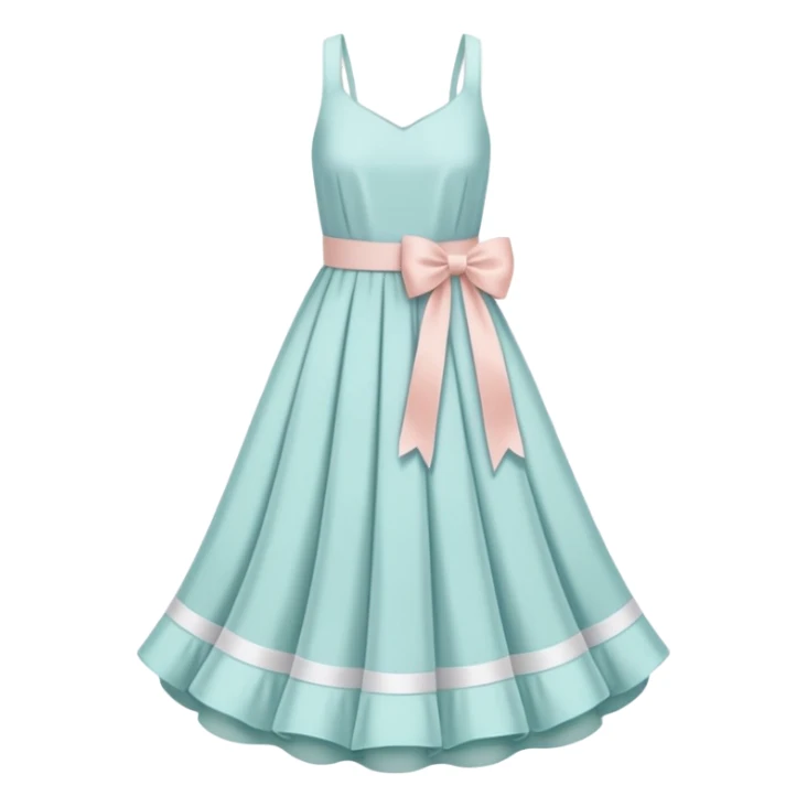 pastel dress with white ribbon sticker