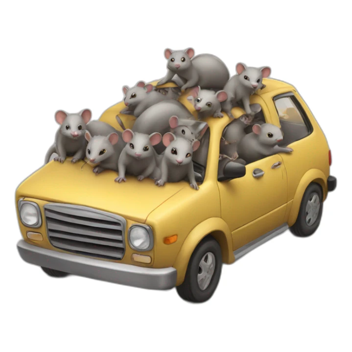 Cars with full of rats sticker