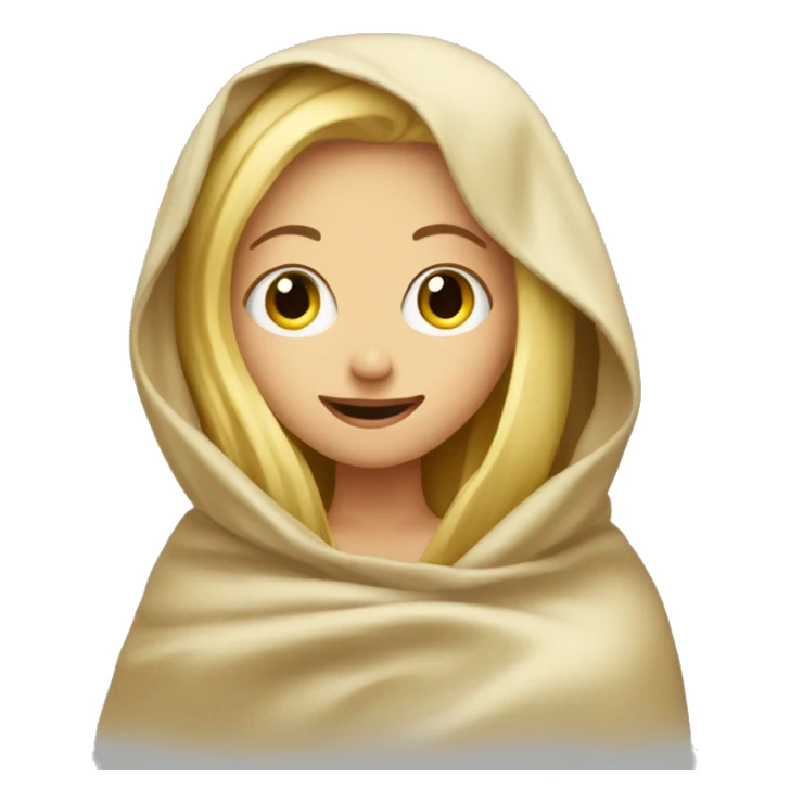 Blonde girl under a blanket  sticker