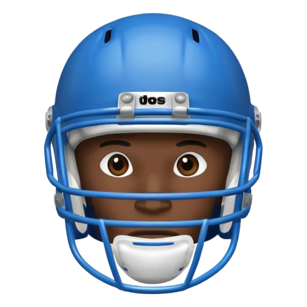 College football player helmet in blue color sticker