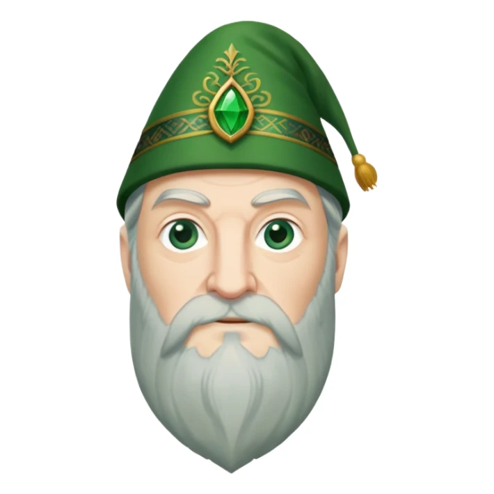albus dumbledore from harry potter with green fez hat and decorative patterns without gem sticker