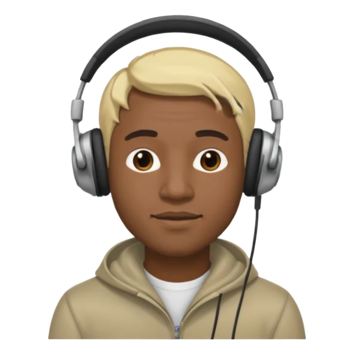 blonde black man wearing headphones sticker