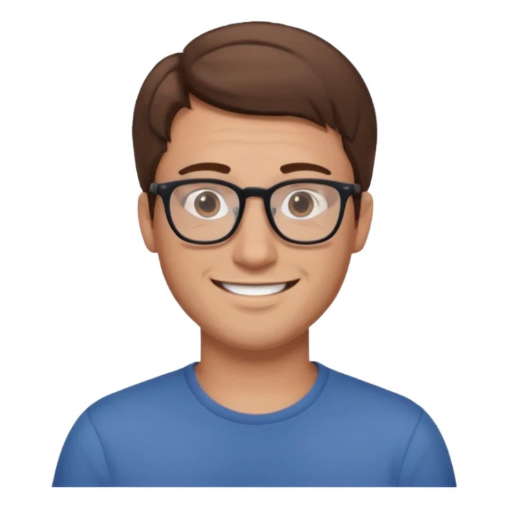 a young dad with brown hair, glasses, without beard sticker