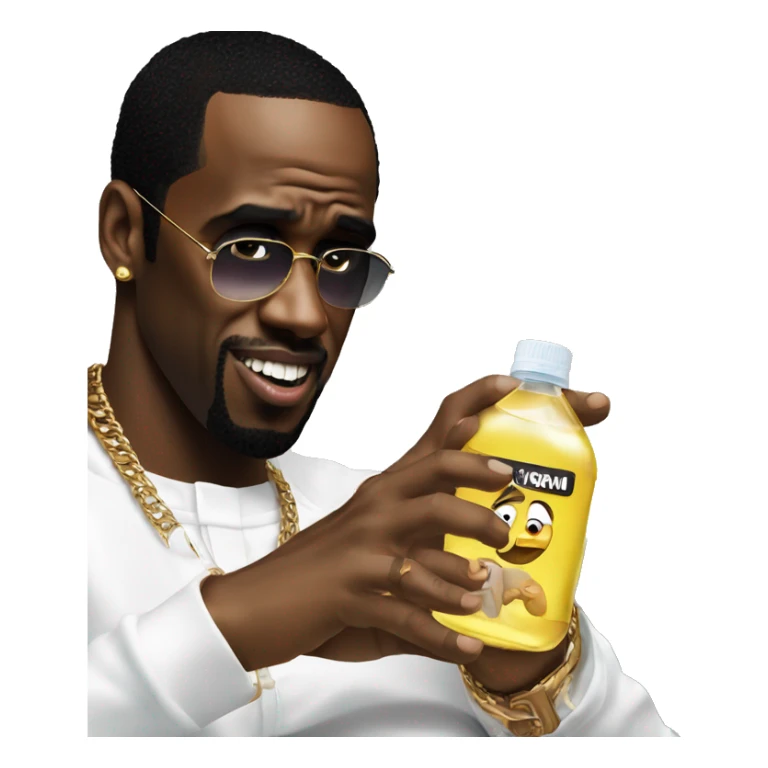 P diddy with baby oil in his hand sticker