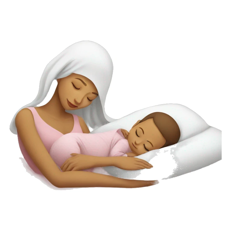 muslim white wife with sleeping baby sticker
