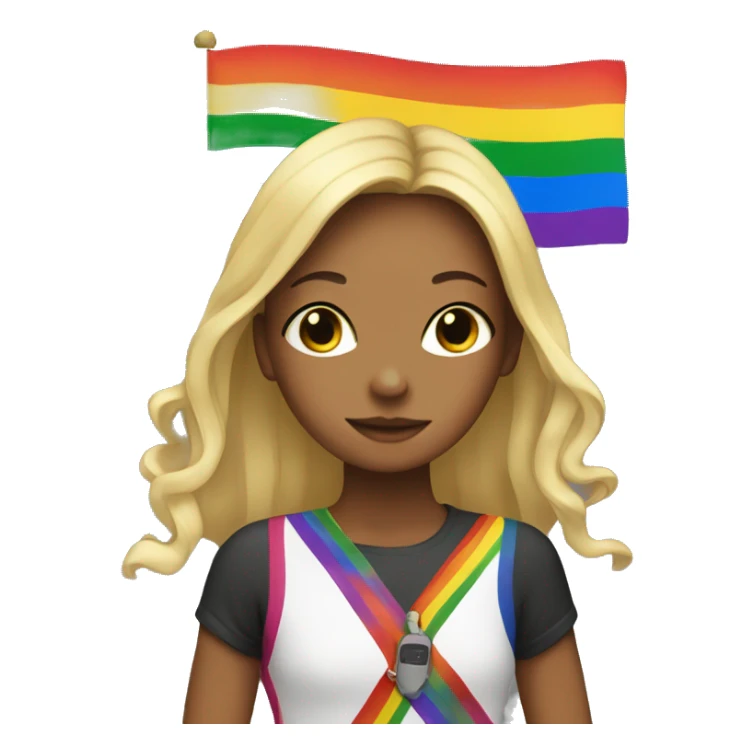 LGBTQIA+ flag around girl  sticker