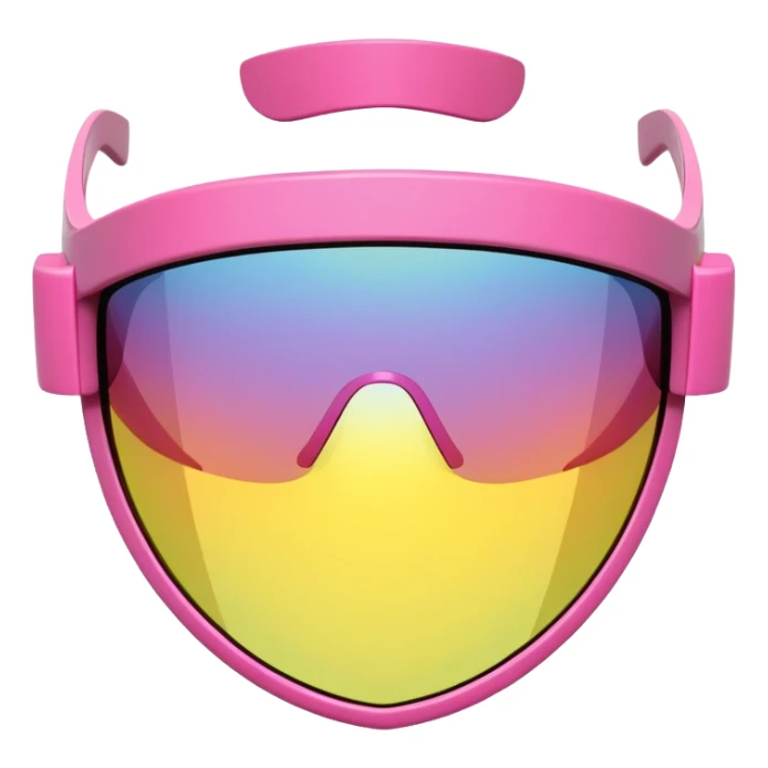 sporty pink shield visor sunglasses with chunky oversized frame, athletic design, sturdy thick appearance, one-piece lens sticker